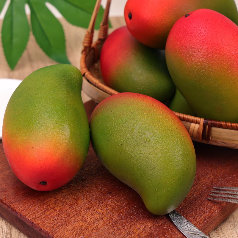Gresorth 4pcs High-Grade Fake Green Mango Artificial Fruits Simulation Home Party Table Cabinet Decoration Photography Props - Image 5